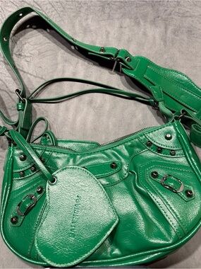 Balenciaga Le Cagole XS studded crinkled-leather shoulder bag